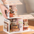 Robotime 3D Puzzle Super Store Cozy Living Lounge Plastic DIY Miniature House Kit LED Building Blocks for Adults Women