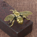 Solid Brass Honeybee Insect Figurines Miniature Tea Pet Funny Beetle Craft Collection Desktop Small Ornaments Home Decorations