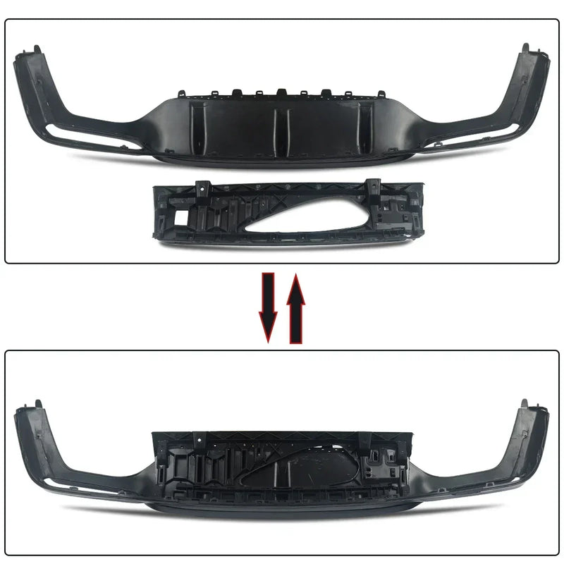 Rear Diffuser With Exhaust Tip For Mercedes-Benz W213 AMG E53 Style Bumper 2016-20