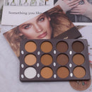 12 Farben Matte Kontur-Make-up-Palette Gesichts-Foundation Weiß Braun Damen-Kosmetik Leicht zu verblenden Dauerhaft Natürlicher Wasserdicht