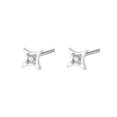 925 Silver Needle Simple Inlaid Zircon for Women Wedding Jewelry Accessories Leaf Star Butterfly Silver Color Earrings Wholesale