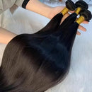 40 42 Inch Long Straight Human Hair Bundles Natural Brazilian Virgin Hair 1/3/4 Bundles Hair Extensions Double Weft Wet And Wavy