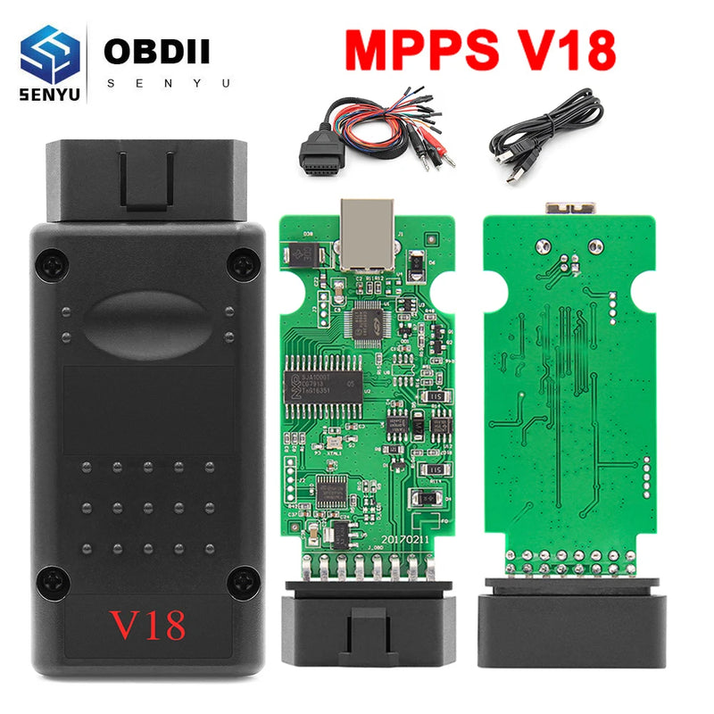 MPPS V18 ECU Chip Tuning Interface Auto OBD 2 OBD2 For EDC15 EDC16 EDC17 Multi-Language CAN ECU Tunning Flasher Remap Cable