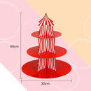 1Set 3 Tier Circus Carnival Paper Cupcake Stand Red Striped Cake Decorating Supplies Children's Day Dessert Cupcake Stand