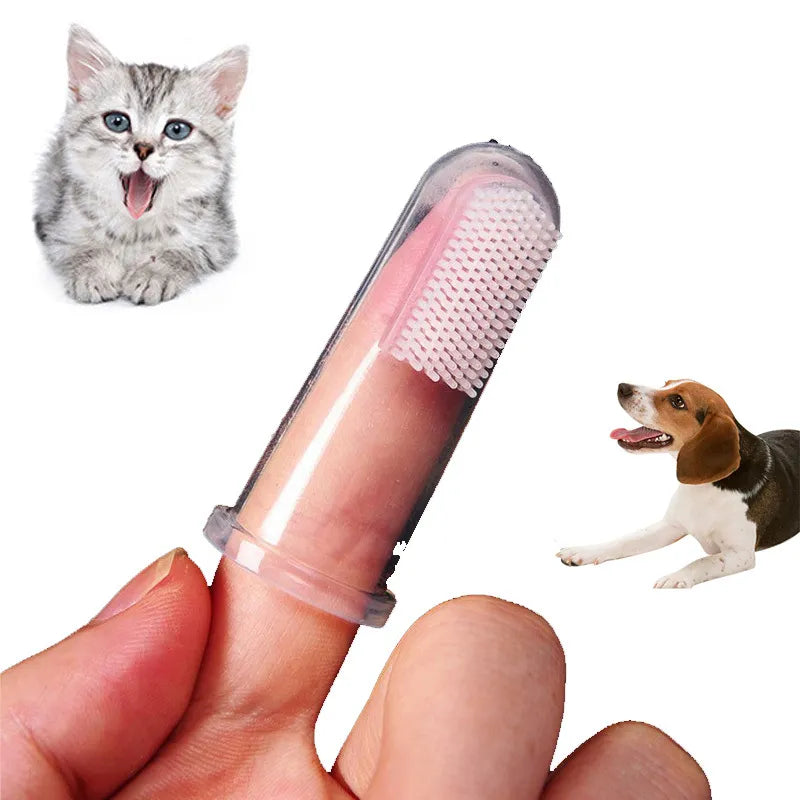 Hot Selling Dog Cat Cleaning Supplies Soft Pet Finger Toothbrush Teddy Dog Brush Add Bad Breath Tooth Care Dog Accessories