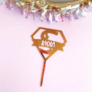 Best Mom Mother's Day Party Cake Topper Pink Red Love You Mum Acrylic Cake Topper for Mommy Birthday Party Cake Decorations Gift