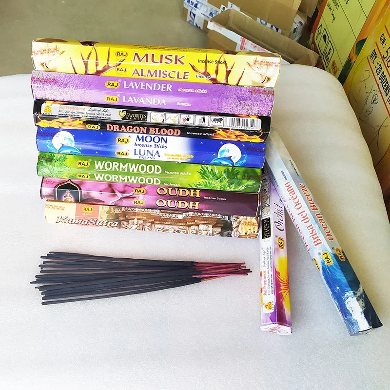 20 Sticks RAJ Indian Incense Sticks Bulk Natural Handmade White Sage Incense Lavender Scents for Home Meditaion Joss Sticks