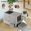 Top Front Entry Kitty Sandbox Cat Litter Box Semi-enclosed Splashproof Cat Tray Cat Toilet Basin Supplies Pet Toilet Cat Bedpan