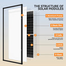 RVPOZWER 300W Solar Panel Monocrystalline 10BB N-Type 25% Efficiency for Off Grid Cabin Home Roof RV Trailer Boat Use