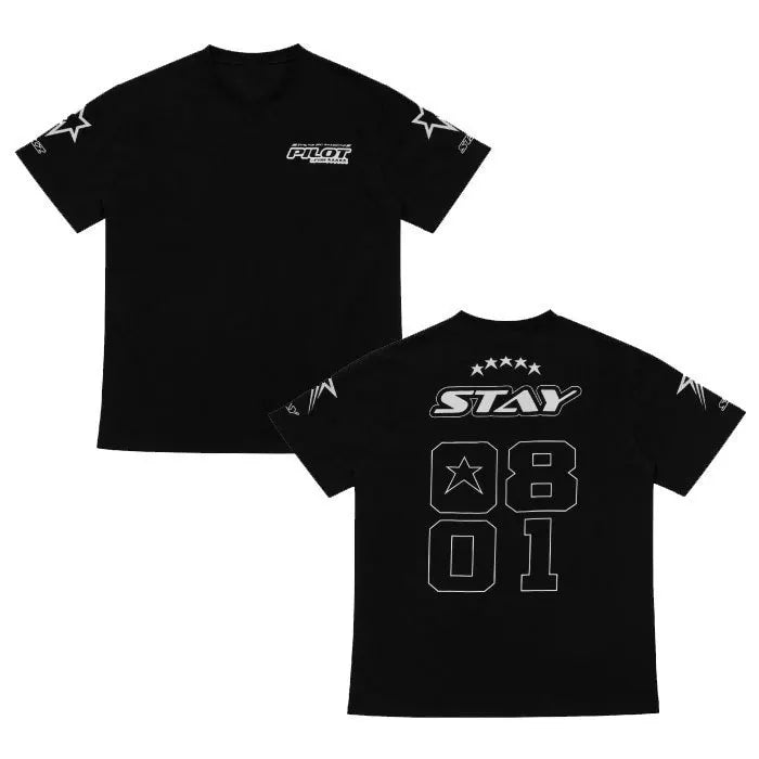 3RD FM Pilot For 5 Star T-shirt Kpop Stray Same T Shirt Women Men Cotton V-neck Tops Kids Fans Short Sleeve Tee Sweatpants Suit