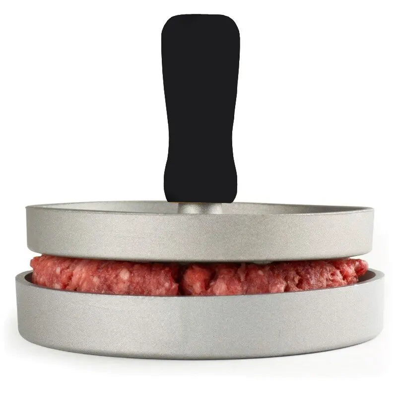 Food Grade Burger Press Patty Maker Aluminium Hamburger Mold Non-Stick with 100 Patty Papers