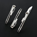 Titanium Alloy Tweezers With Knife D2 Steel Blade Outdoor EDC Portable Tool Flat Head Eyebrow Clip Repair Fixture Unpacking Tool