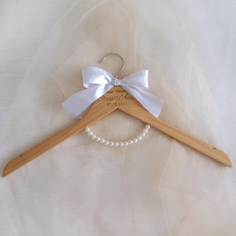 Custom Wedding Hanger Personalized Bridal Dress Hanger Customized Bride Groom Name Hangers Gift for Bridal Shower Wedding Party