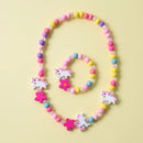 Mädchen Perlen Spielzeug Halskette + Armband Einhorn Baby Handgemachte Halskette Accessoires Prinzessin Kinder Geburtstagsgeschenke