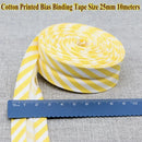 25mm (1“) width Bias Tape 100% Cotton Extra Soft for Baby Cloth Skin-friendly Fablic Bias Binding Tape Ironed Folded 12 yards