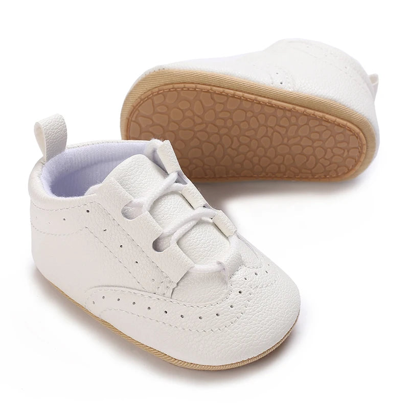 Newborn Baby Boys' Shoes Moccasin Fashion Casual Sports Shoes White Baptist Soft Sole Anti Slip First Step