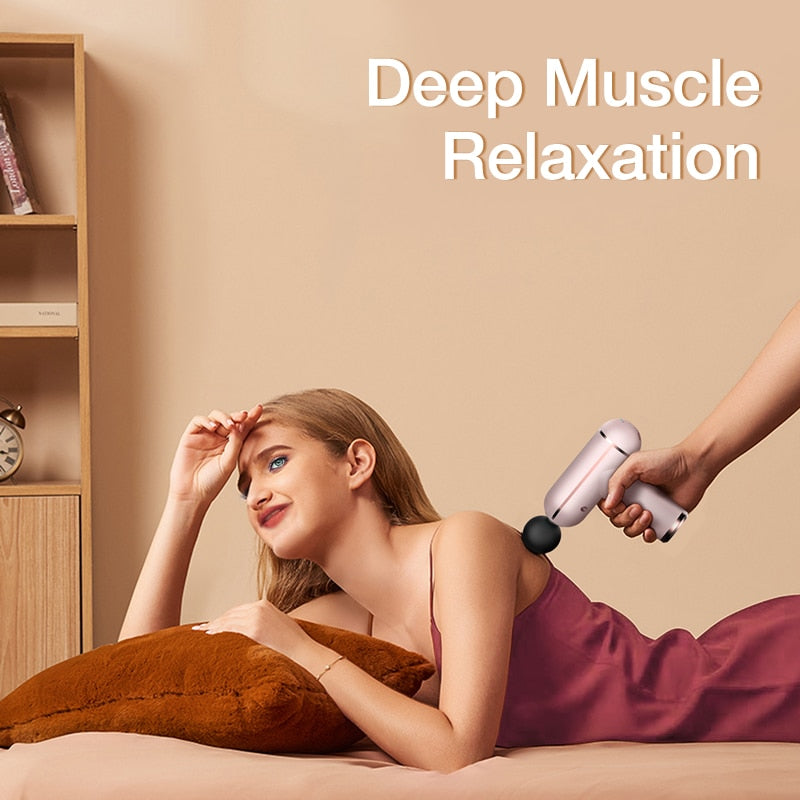 SANLEPUS Portable LCD Massage Gun For Body Neck Back Electric Percussion Massager Deep Tissue Muscle Relaxation Fitness Slimming