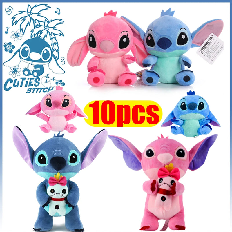 25cm 18cm 12.5cm Stitch Angel Plush Cute Anime Cartoon Toys Dolls Plush Car Desk Decoration Birthday Gifts For Children Kid Fan