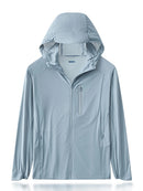 Men Summer Jacket UPF50+ UV Blocking Skin Coats Nylon/Spandex Breathable Quick Dry Light&Thin Sun Protection Hooded Windbreakers