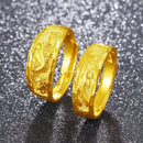 Golden Rings for Men and Women Vintage Dragon Phoenix Couple Lovers Adjustable Ring Wedding Party Birthday Gift Anillos De Bodas