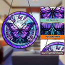 Purple Blue Butterfly Faux Stained Glass Door Hanger WindowHanging Pendant Suncatcher Window Decor GardenLiving Room Decor