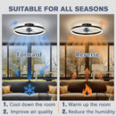 Nordic Minimalist Fan Light App-Controlled Dimmable Reversible Summer/Winter Mode Air Circulation Mode Fan Light For Bedroom