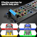 Portable Foldable Multi-Purpose Push-Up Board with Handles and Resistance Bands - Fitness Equipment, Home Gym Indoor Training