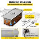 VEVOR 110V Commercial Food Warmer 1x1/3GN&4x1/6GN 5-Pan Stainless Steel Bain Marie 13.7 Quart Capacity for Catering Restaurants
