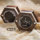 Personalized Engraved Wedding Ring Box, Proposal Gift Acrylic Cover and Wood Base Custom Rings, Engagement Wedding Decorations