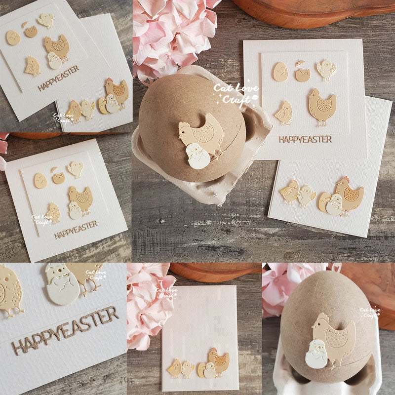Catlove Easter Chicken Metal Cutting Dies Scrapbooking Mold Knife Stencil Die Cuts Card Making DIY Craft Embossing New Dies For