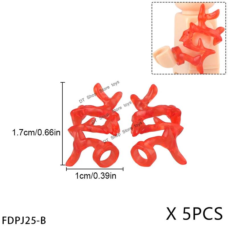 5PCS Cartoon Special Effects Pieces Arm Fist Wind Lightning Leg Flames Weapons Accessories Assemble Scene Bricks Kids for Toys