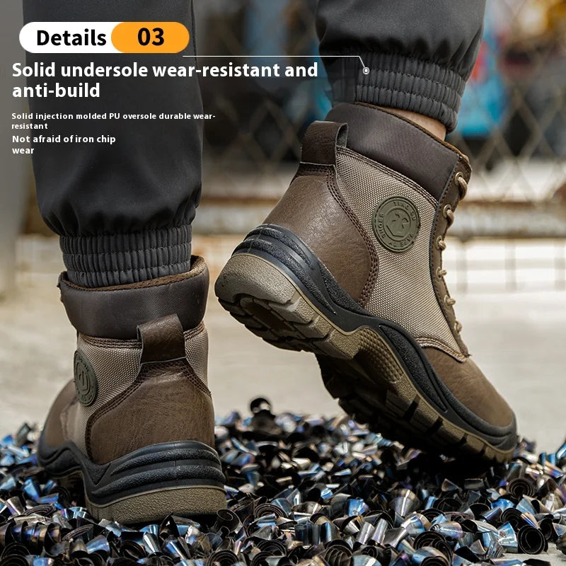 Men's safety shoes are anti smashing, anti piercing, anti-static, anti slip, wear-resistant, and splash proof work shoes