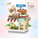 NEW Restaurant Dessert Coffee Pet Fruit Store Street View Food House Building Blocks Kit Girls Bricks Model Kids Toy Children