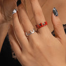 Neue koreanische bunte böhmische kleine Blumenringe Sets handgefertigte Perlen-Fingerringe für Frauen Mädchen Sommer Strand Schmuck Geschenke