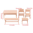 1:12 Dollhouse Miniature European Dining Table Chair Bench Armchair Model Furniture Accessories For Doll House Decor Kids Toys