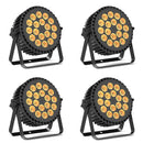 Yiflamefly 4 Pcs 18 LED Par Light 200W LED Stage Light 4 in 1 RGBW Stage Lighting Spotlight With DMX512 For Party Wedding DJ