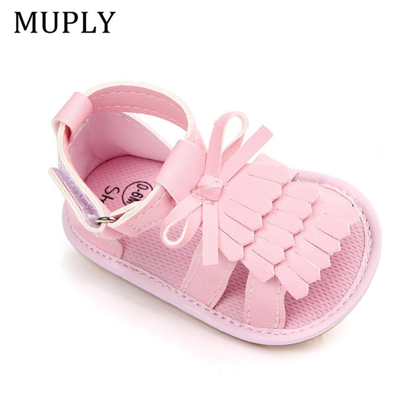 2023 New Arrival Baby Sandals Summer PU Leather Tassel With Bow Baby Girl Sandals Rubber Bottom High Quality Toddler Moccasins