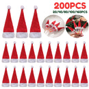 Mini Christmas Hats Christmas Candy Cover Xmas Lollipop Hats Cute Lollipop Cap Children Gift  New Year Christmas Decorations