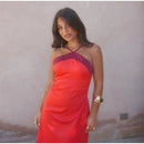 The Meridian Line | Colour-Block Halter Maxi Dress