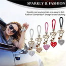 Crystal Car Keychain for Women with Sparkly Rhinestone,Heart Shape Keychains for Girls, Birthday Easter Valentines Day Gifts
