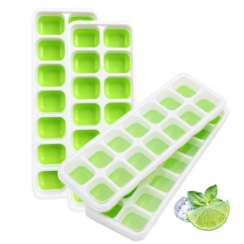 Ice Cube Tray Silicone Mold 14 Grid With cover Square Ice Cube Tray Mold Ice Cube Making Tools