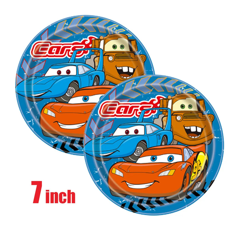 Disney Cars Birthday Party Decorations Lightning Mcqueen Disposable Tableware Set Cups Plates Balloon for Race Party Baby Shower