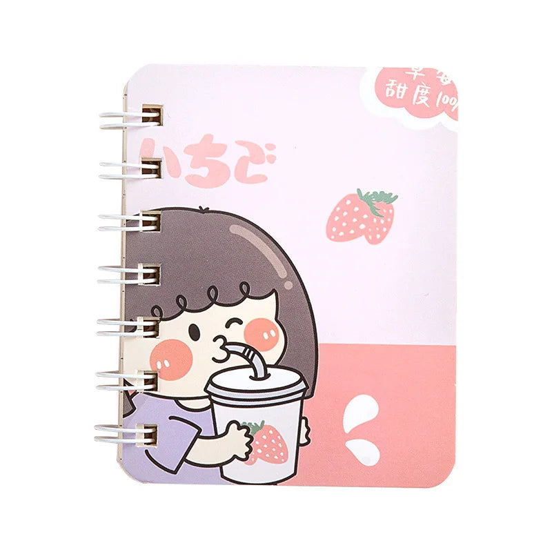 Kawaii A7 Notebooks 80 Sheets Journals Oil Painting Landscape Coil Book Kpop Notepad Portable Stationery Agenda School Supplies