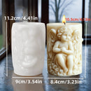 3D Wing Angel Relief Cylinder Candle Silicone Mold Easter Angel Flower Statue Cylinder Resin Silicone Mould Crafts Gypsum Molds