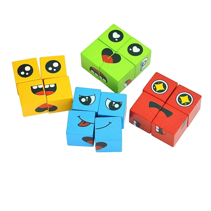 Kids Emotion Change Blocks Face Changing Expression Panel Parent Child Interactive Games Montessori Educational Toys Girls Boys