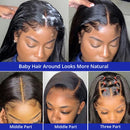 40 Inch Bone Straight Human Hair Wig 13x4 13x6 HD Transparent Lace Wigs Brazilian Full Lace Frontal Wig For Women 300% Density