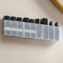 2Pcs Mini Storage Boxes 3-Grid Plastic Makeup Brush Lipstick Storage Multi-Functional Desk Organizer for Home Kitchen Bathroom