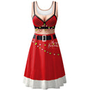 New Women's Skull Pumpkin Print Retro Vintage Sexy Tank Dress Halloween Christmas Party Prom Dress Elegant Cosplay Costumes