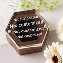 Personalized Engraved Wedding Ring Box, Proposal Gift Acrylic Cover and Wood Base Custom Rings, Engagement Wedding Decorations