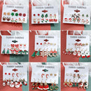 6 Paar Weihnachtsohrringe Weihnachtsbaum Braun Elch Schneemann Weihnachtsmann Süße Weihnachtsstecker Weihnachtgeschenke für Frauen Mädchen